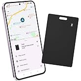 Android Wallet Smartcard Tracker, Bluetooth Locator Works with Google Find My, Slim Card Tracker for Luggage Passport, Wireless Rechargeable Item Finder for Home Outside Travel, 1 Pack, Black