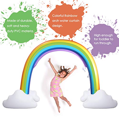 Delicacy Sprinkler for Kids,Inflatable Rainbow Yard Sprinkler Summer Outdoor Water Splash Toy for Children and Toddlers