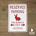 Reserved Parking, For Bunnies Only; pet bunny novelty sign, aluminum, 6