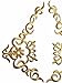 Two Hug Gold Flower Leaves Iron on Embroidered Appliques Patch Flower Motifs, Craft, Sewing, Embroidery Patches, Embroidered Lace Fabric Ribbon Trim Neckline Collar (Gold)
