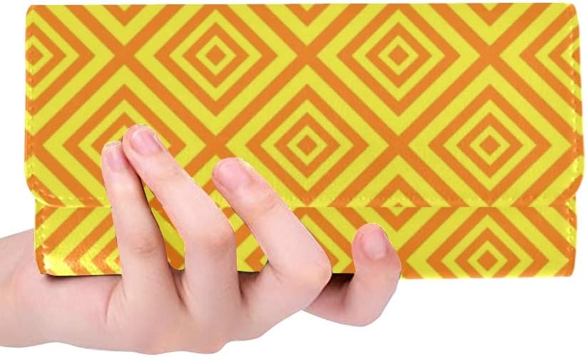 Unique Custom Baby Different Orange Yellow Women Trifold Wallet Long Purse Credit Card Holder Case Handbag