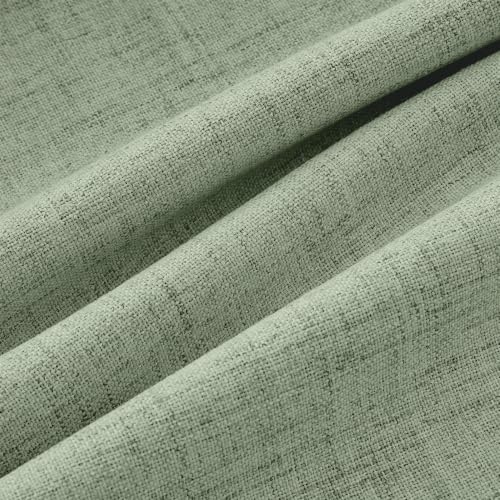 MIULEE 100% Blackout Linen Curtains 42 x 84 Inch Sage Green 2 Panels | Thermal Insulated, Room Darkening Drapes for Bedroom Living Room, Back Tab Rod Pocket Pinch Pleated, Solid Luxury Decor