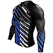 Hayabusa Metaru Charged Long Sleeve BJJ Rash Guards (Black/Blue, L)