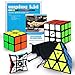 Unplugkid QiYi MoFangGe Classic Speed Cube Set - Certified QiYi WCA Quality Competition Speed Cube Bundle | 1x3 Floppy Spinner Pyraminx Pyramid 3x3 Thunderclap 2x2 Qidi | 4 Cube Bags, Strategy Guide