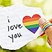 Hicarer 2 Rolls (1000 Pieces) Gay Pride Stickers Rainbow Color Stickers to Show The Attitude Towards The LGBT Cause, Heart Shaped