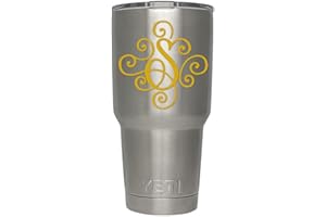 ViaVinyl Monogram die cut decal/sticker. CLICK FOR COLOR/LETTER OPTIONS. AVAILABLE IN FOUR COLORS AND ALL LETTERS A-Z! Great for windows, Yeti and RTIC tumblers, Macbooks and more! (Letter"S", Gold)