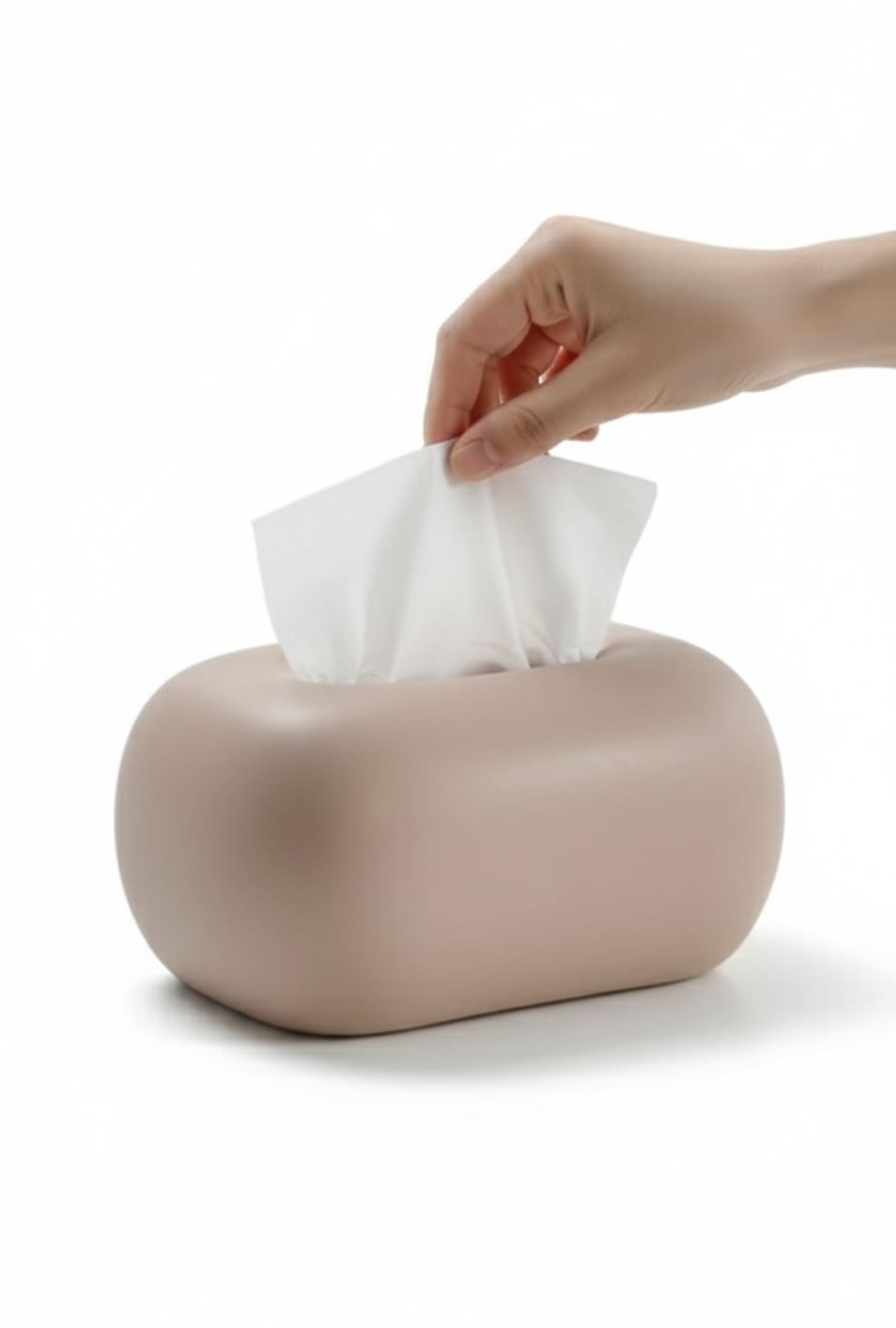 Baamur Ceramic Cosmetic Tissue Box, Brown Pastel, Modern Tissue Dispenser for Living Room, Bathroom and Hallway, Decorative Tissue Box, Practical Storage for Cosmetic Tissues