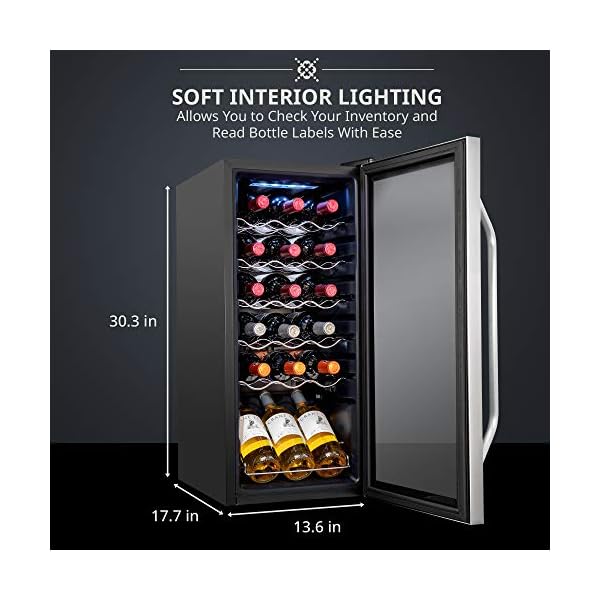 Ivation-18-Bottle-Compressor-Wine-Cooler-Refrigerator-wLock-Large-Freestanding-Wine-Cellar-For-Red-White-Champagne-or-Sparkling-Wine-41f-64f-Digital-Temperature-Control-Fridge-Stainless-Steel