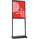 Cjgyz Sign Holder Floor Stand, Heavy Duty Pedestal 22×28 in Slide-In Double Sided Poster Banner Stand for Board Display (Black)
