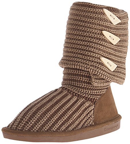BEARPAW Women's Knit Tall Winter Boot, Hickory, 6 M US