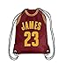 Forever Fanatics James #23 Basketball Picture Drawstring Backpack Gym Bag Matching Compression Shooter Arm Sleeve (Youth Size (6-13 yrs), James #23 Set)