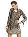 OEUVRE Womens Short Sleeve Floral Printed Ethnic Style Loose Casual Tunic Dress