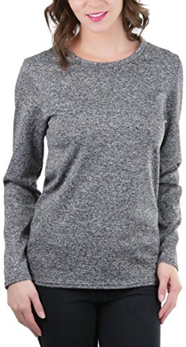 BiZtdJrK Women's Fleece Lined Long Sleeve Shirts Funny Letter Print Crew Neck Sweatshirts Plus Size Comfy Warm Underwear Tops Navy Xxxxxl