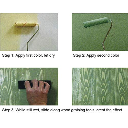 Paint Brush Wood Graining Pattern Tool Blue Wall Painting Roller 4 Inch Rubber Wall Painting Decoration DIY Tool