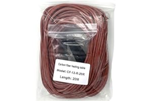 Carbon Fiber Heating Wire 12K 33 Ohm/Meter, Far Infrared Silicone Insulated Cable for Industrial Heating Systems, 200°C Max R