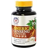 Hsu’s Ginseng SKU 1001 | American Ginseng Capsules, 100ct | Cultivated American Ginseng from Marathon County, Wisconsin USA | 许氏花旗参丸 | 500 mg 100 ct Capsules Bottle, Panax quinquefolius l., B000153QYG