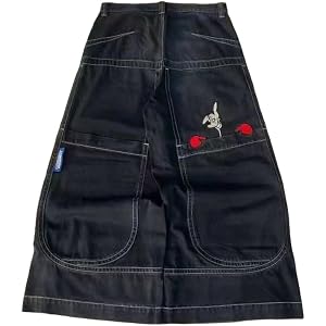 Y2K Baggy Jeans – Unisex Hip-Hop Street Style Unique Embroidered Print