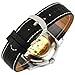 Gute Luxury Steampunk Bling Automatic Mechanical Wristwatch Golden Bezel Minimalist Stainless Steel (G-Black-Silver)