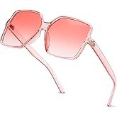 aisswzber Women's Chic Square Oversized Sunglasses Big Large Wide Fashion Shades for Women Men 100% UV Protection