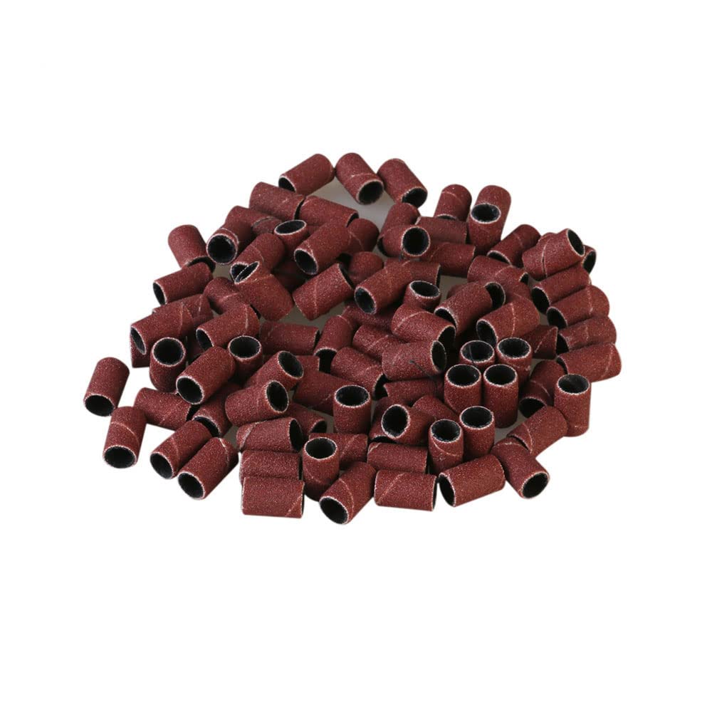 TF Pack of 100 Sanding Sleeves Drum Sanding Caps with 100 Sanding Belt Sleeves + 2 Drum Mandrels for Dremel Rotary Tool