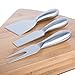 Bamboo Cheese Board and Knife Set. Natural Wood with Stainless Steel Cutter Tools for Hard Soft or Crumbly Cheeses. Unique Gift Idea