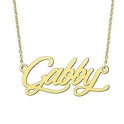 BYBWBL Gabby Name Pendant Necklace 18k Gold Plated