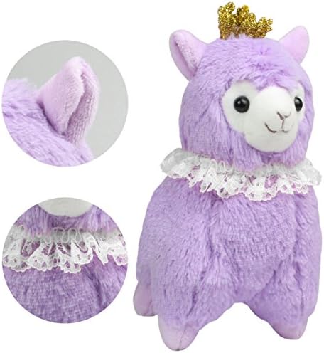 KSB 6.7" Purple Crown Plush Alpaca,100% Plush Stuffed Animals Doll Toys,Best Birthday Gifts For The Children.