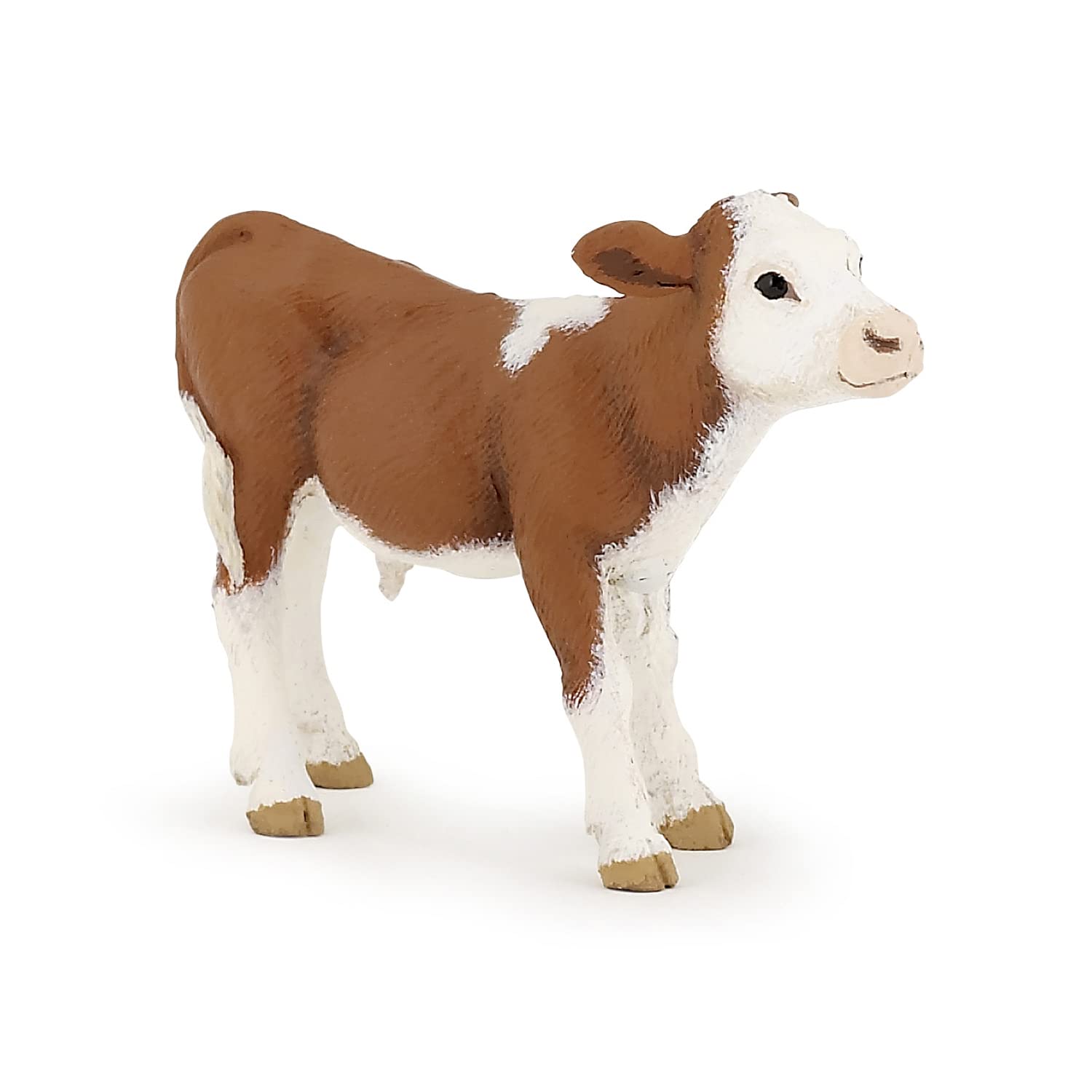 Papo - Realistic Simmental Calf Figure Toy for Kids - Ages 3+ - Farm Life Collection - Educational Play Farm Animals - Gift Idea Toy for Girls and Boys - 8 Cm X 2.5 Cm X 6 Cm