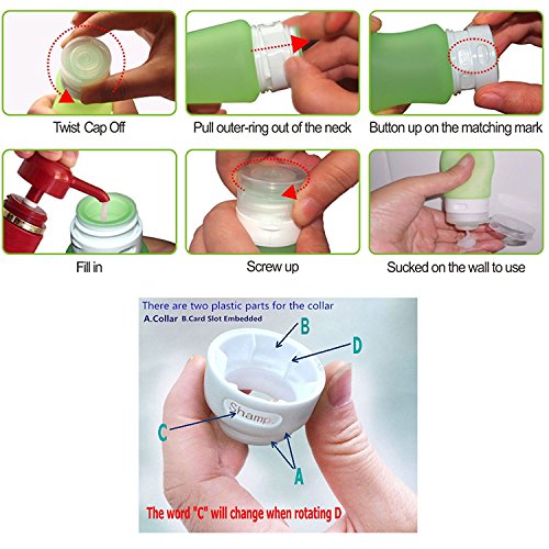 Travel Bottles Leak Proof Travel Toiletry Bottles set of 4 pack For All Liquid Toiletries Containers with TSA Approved Bag Travel Size toiletries Silicone