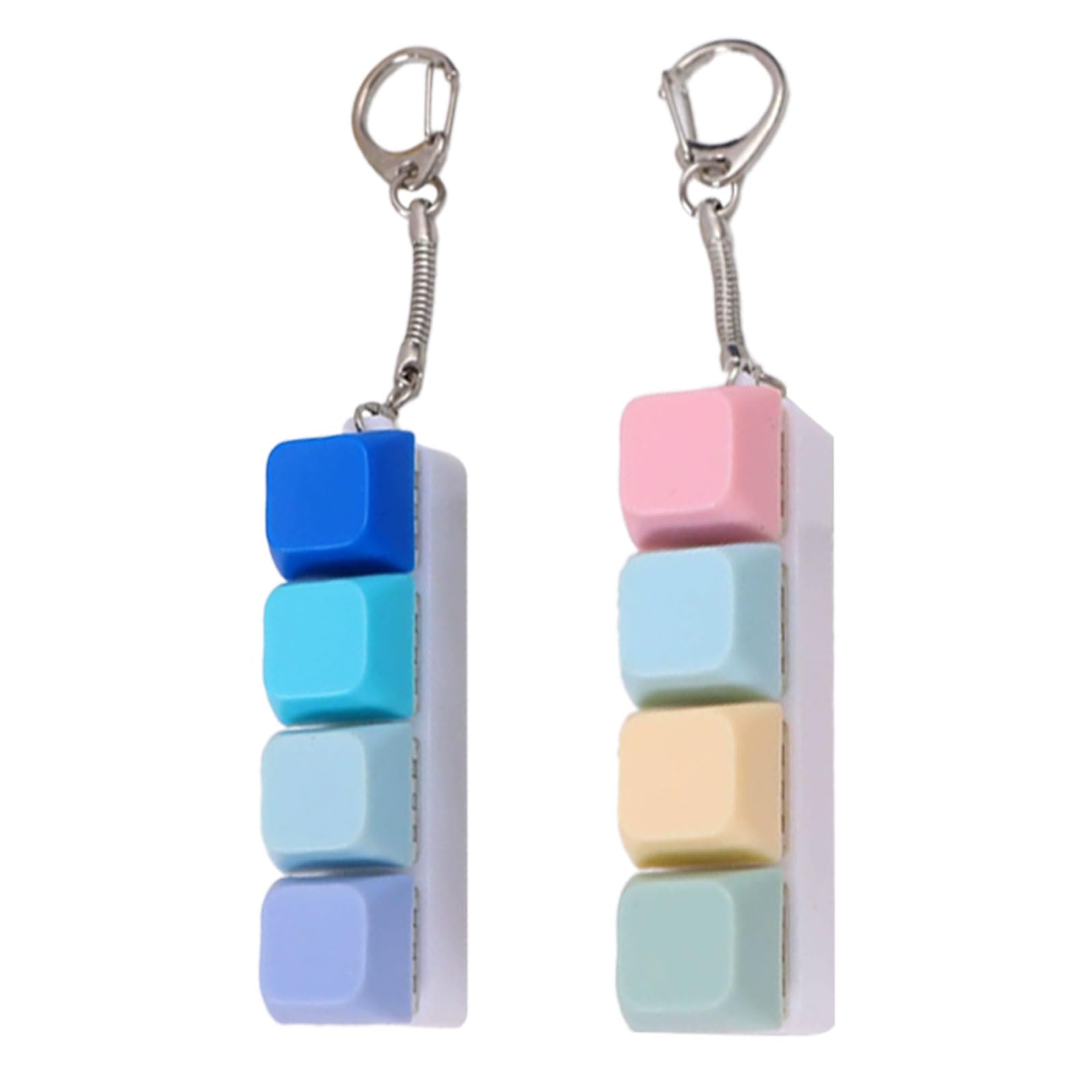 2PCS Keyboard Fidget Toy Funny Finger Keyboard Keychain Button Stress Relief Fidget Gifts for Home Office School Use Finger Clicker Button Decompression Gift for Adults Kids Pass the Time (StyleB)