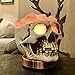 Omonic Himalayan Salt Lamp Lights, 3D White Gray Grey Tatoo Halloween Skull Carved Statue Lamp Night Light With Himalayan Pink White Salt Chunks , Dimmer Switch Control With 1 Salt Candle Holder