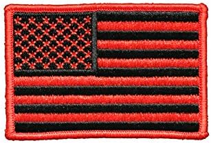 Subdued American Flag Patch by Morale Patch Armory | Embroidered Tactical Decal | USA Military Milspec Standards | Reinforced Hook Backing | for Hats, Bag Gear, Uniform | 2" x 3" in Red and Black