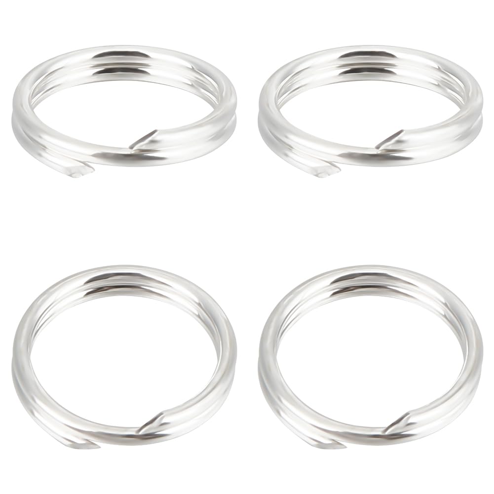 Beebeecraft 1 Box 20Pcs Double Loop Jump Rings Small Round Sterling Silver Split Jump Rings Open Loop Connectors for Jewellery Making Necklaces Keychain Keyring DIY Craft (7x1mm) — image 1