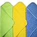 POLYTE Microfiber Cleaning Cloth, 12 x 16 in, Blue, Green, Yellow, 12 Pack
