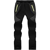 nayjury Kids Boys Girls Hiking Snow Ski Pants Waterproof Winter Warm Elastic Waist Pants Fleece Lined with Zipper Pockets