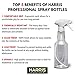 HARRIS Professional Empty Spray Bottles Value Pack 16oz (3-Pack) with Funnel for Cleaning Solutions, Clear Finish and Leak Proof