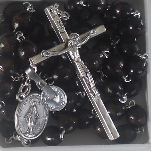 RosaryRosary Extra strong beads. Dark Brown wood First Holy Communion.Hand Made Beads.