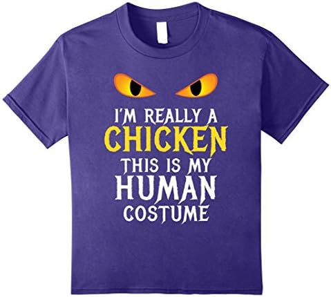 Kids I'm Really a Chicken Halloween Costume Shirt Women Men Kids 8 Purple