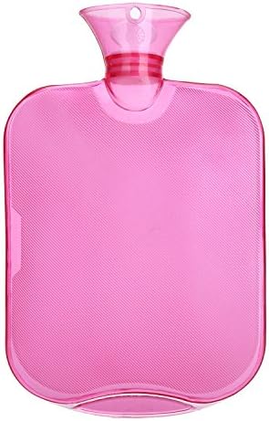 EMVANV Transparent 2000ml Hot Water Bottle High Density PVC Explosion-Proof Hot Water Pack Bag Up Massage Health Care(Blue)(Rose)