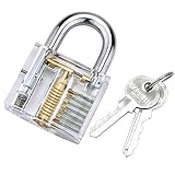 BESTOPE Professional Practice Padlocks Lock Crystal Cutaway of Practice Training Skill Pick Lock for Beginners Locksmith with Two Keys
