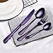 20-Piece Stainless Steel Flatware Set,Tableware Set,Dinnerware Set Service for 4, Include Knife/Fork/Spoon/Teaspoon/Fruit fork (Purple)