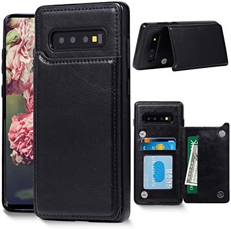 Galaxy S10 Plus Wallet Case, Samsung Galaxy S10 Plus Case with Credit Card Holder, Shuyo Premium Leather Kickstand Durable Shockproof Protective Cover Galaxy S10 Plus (6.4 inch) - Black