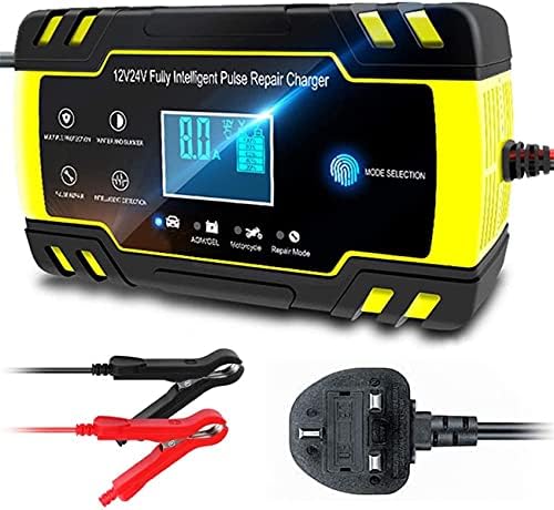 12V Smart Car Battery Charger With LCD – 10A – For Car, Motorcycle, Scooter – All Makes – 1 Year Warranty