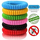 12 Pack Mosquito Repellent Bracelets, Natural and