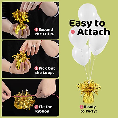 Srenta Gold Balloon Weights, Heavy Balloon Weight Pack of 12 Metallic