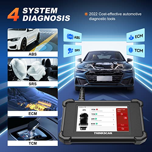 THINKCAR OBD2 Scanner, 2023 Newest THINKSCAN SR4 Car Diagnostic Scan Tool Lifetime Free Update, ABS/SRS/ECM/TCM System Diagnostic + Oil/EPB/SAS Reset Code Reader, Battery Test, AutoVIN, Android 7.0