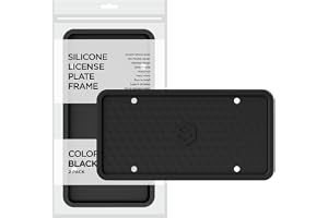 Rightcar Solutions Car Plate Frame, Silicone License Plate Frame, Rust-Proof Rattle-Proof Weather-Proof License Plate Holder for Front or Rear, Black, 1 Pack