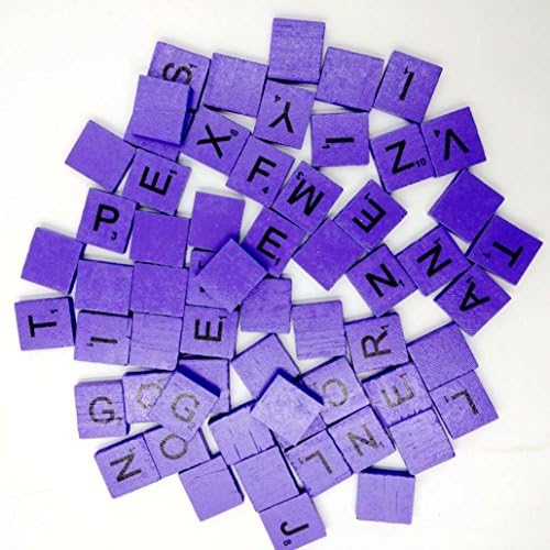 Scrabble Tiles Wood Craft Letters Word Tiles For Scrap Booking 100 Pieces (Purple)