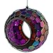 Sunnydaze 6-Inch Glass Mosaic Hanging Bird Feeder for Outdoors - Fly-Through Wild Bird Feeder - Iridescent Purple Mosaic