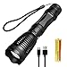 iVict LED Tactical USB Rechargable Flashlight,Super Bright 1800 Lumens Handheld Portable Zoomable Waterproof Flashlight,5 Light Modes for Camping and Hiking